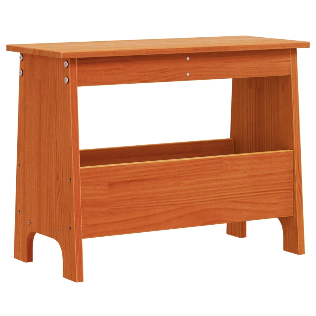entrébænk 60x28x45 cm massivt fyrretræ gyldenbrun
