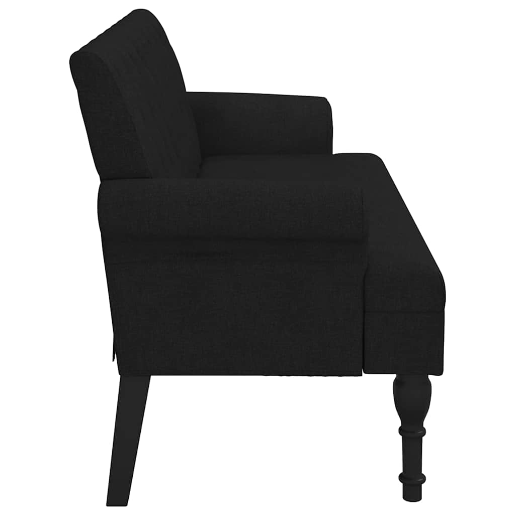 bænk med ryglæn sort 120x62x75,5 cm stof