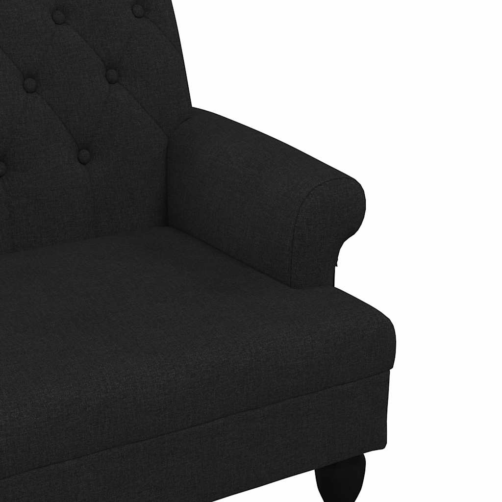 bænk med ryglæn sort 120x62x75,5 cm stof