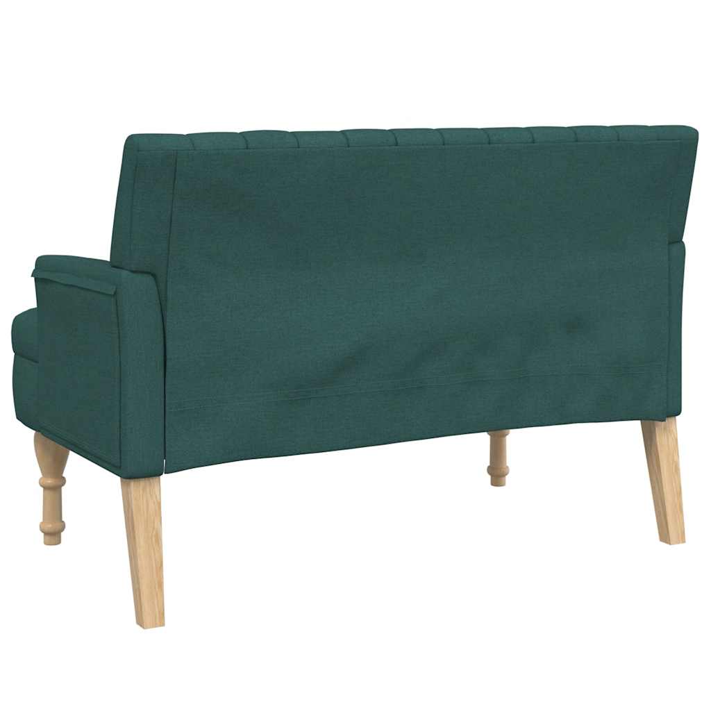 bænk med hynder 113x64,5x75,5 cm stof mørkegrøn