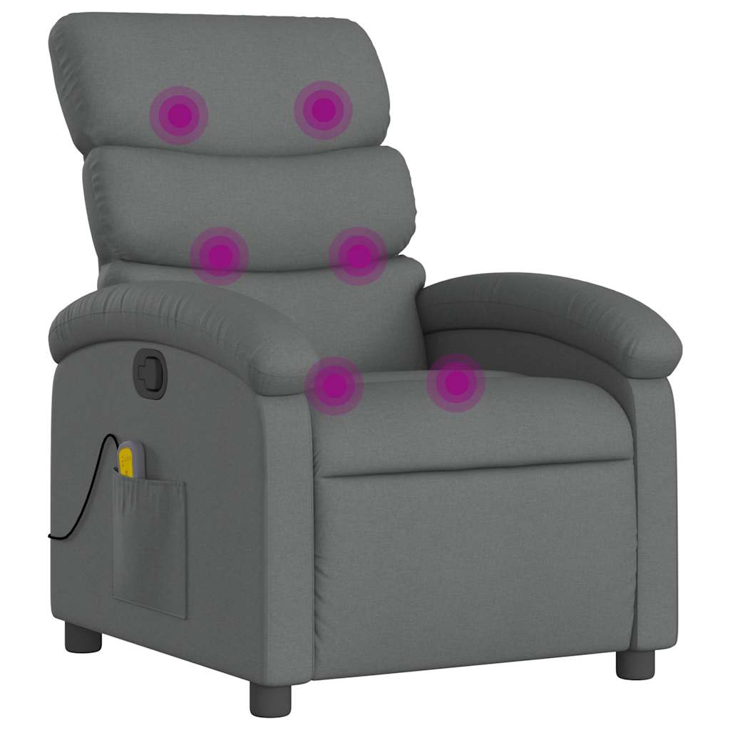 massagestol stof mørkegrå