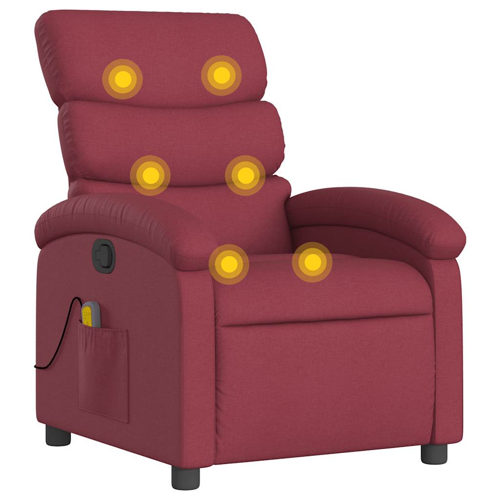 massagestol stof vinrød