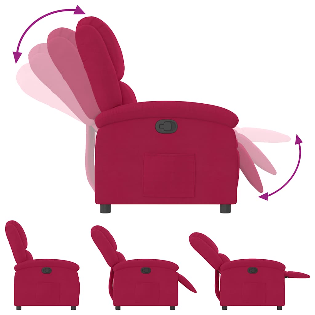 lænestol velour vinrød