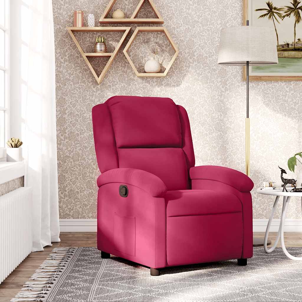 lænestol velour vinrød