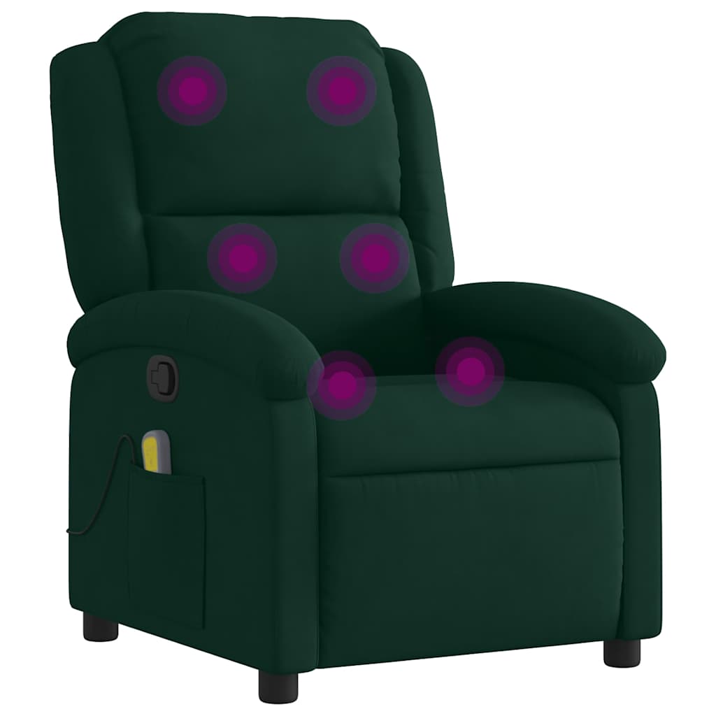 massagestol velour mørkegrøn