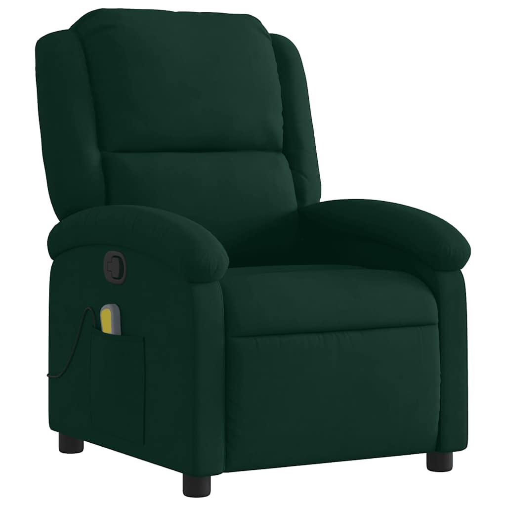 massagestol velour mørkegrøn