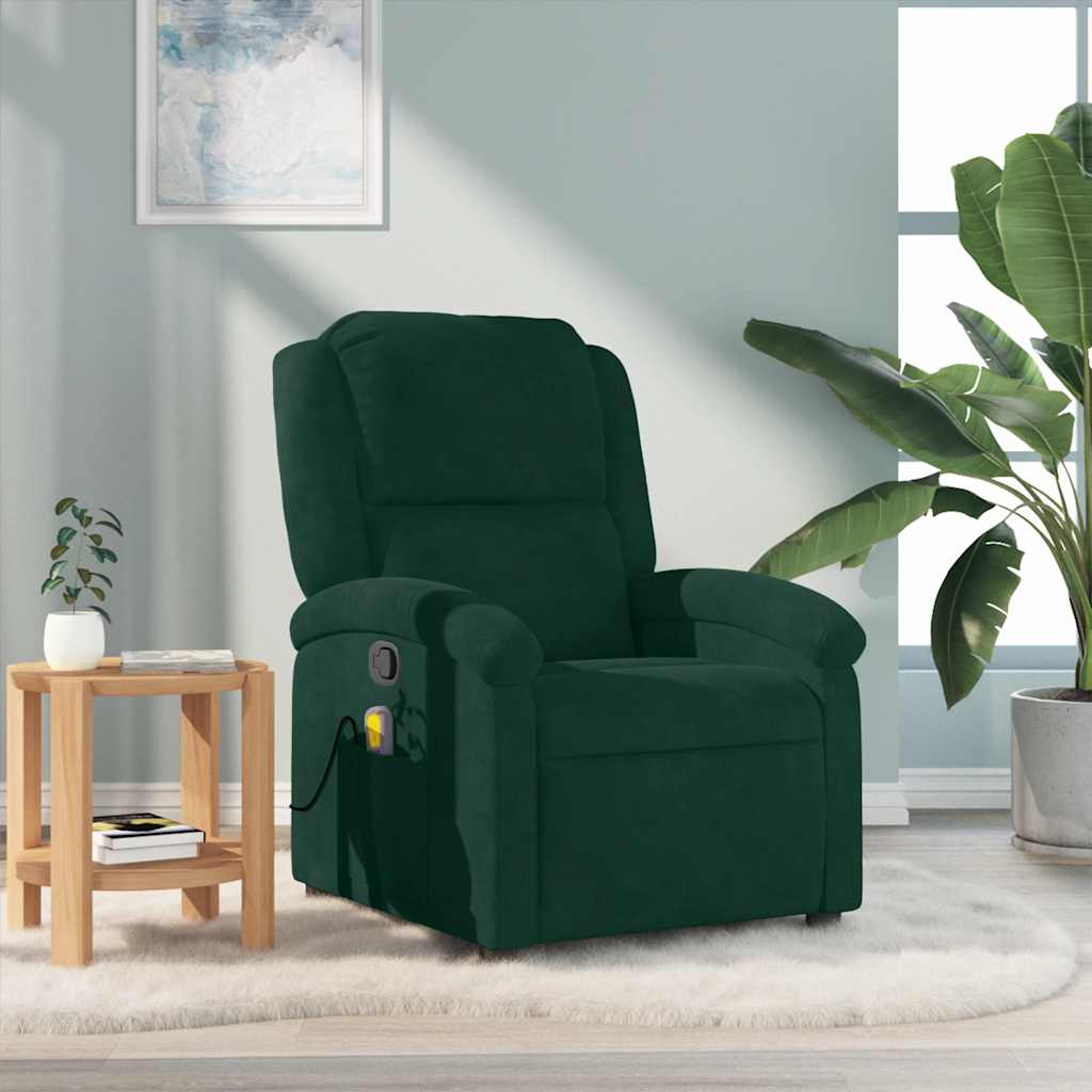 massagestol velour mørkegrøn