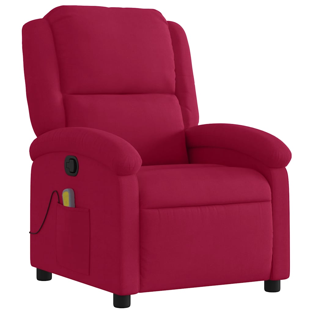 massagestol velour vinrød
