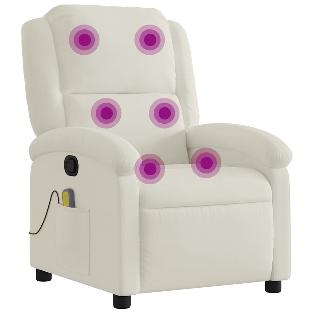 massagestol velour cremefarvet