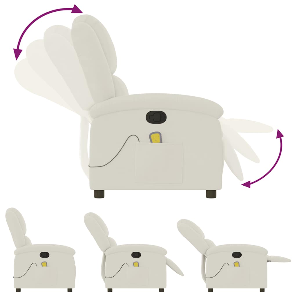 massagestol velour cremefarvet