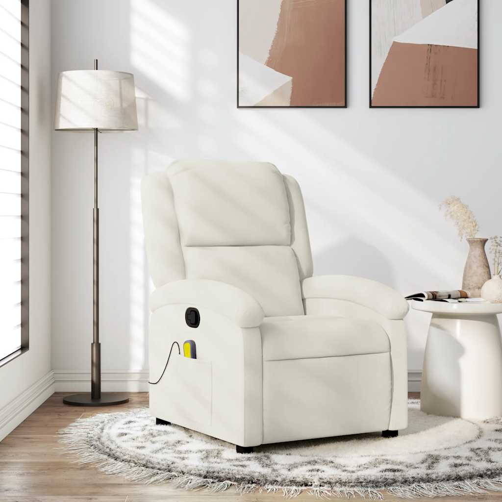 massagestol velour cremefarvet