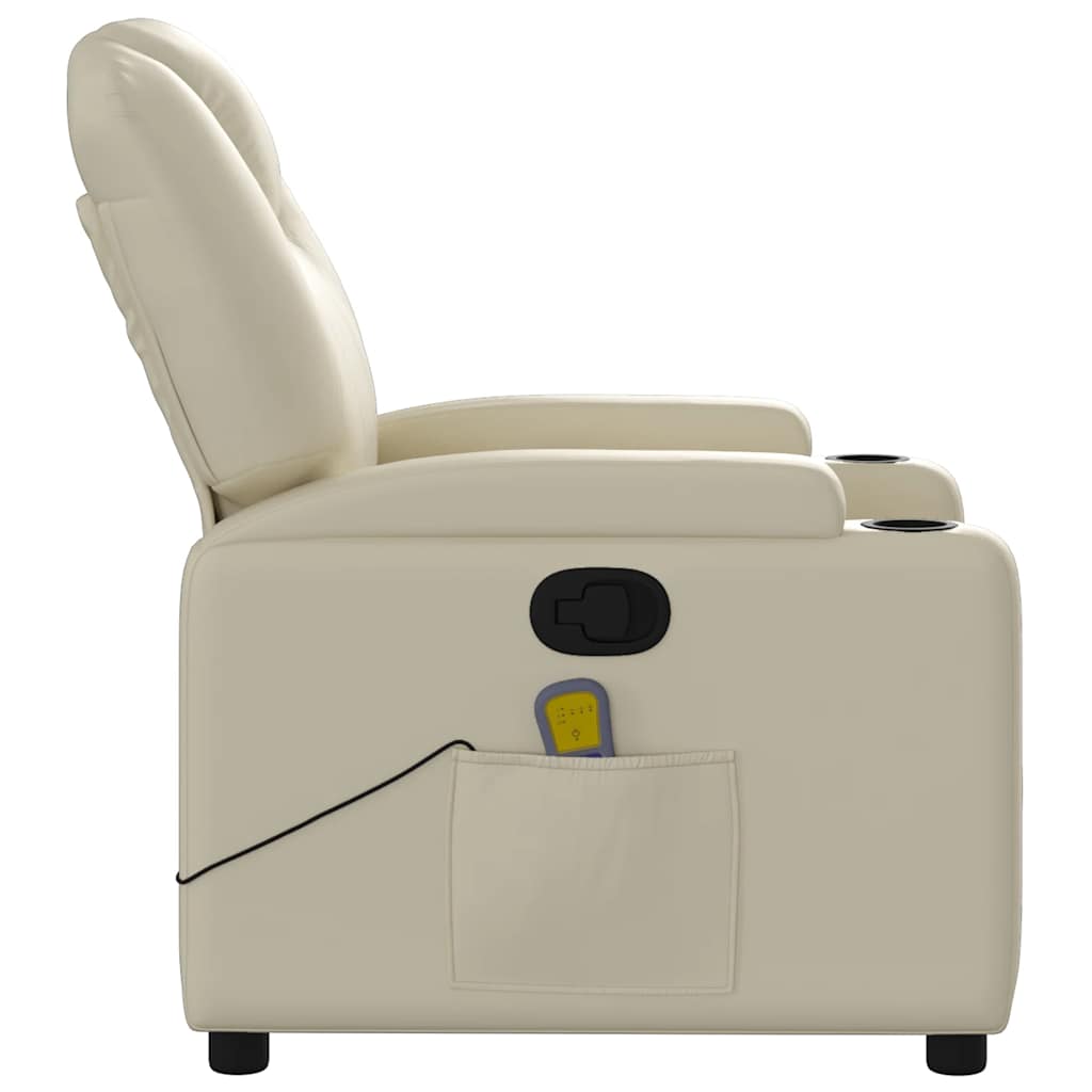 massagestol kunstlæder cremefarvet