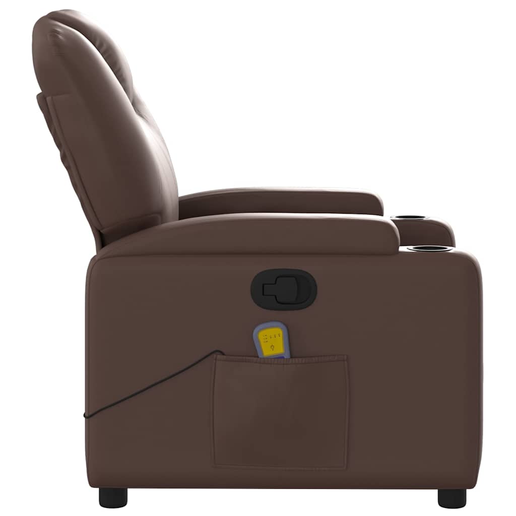 massagestol kunstlæder brun