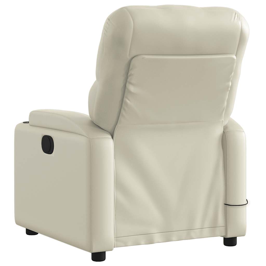 massagestol kunstlæder cremefarvet