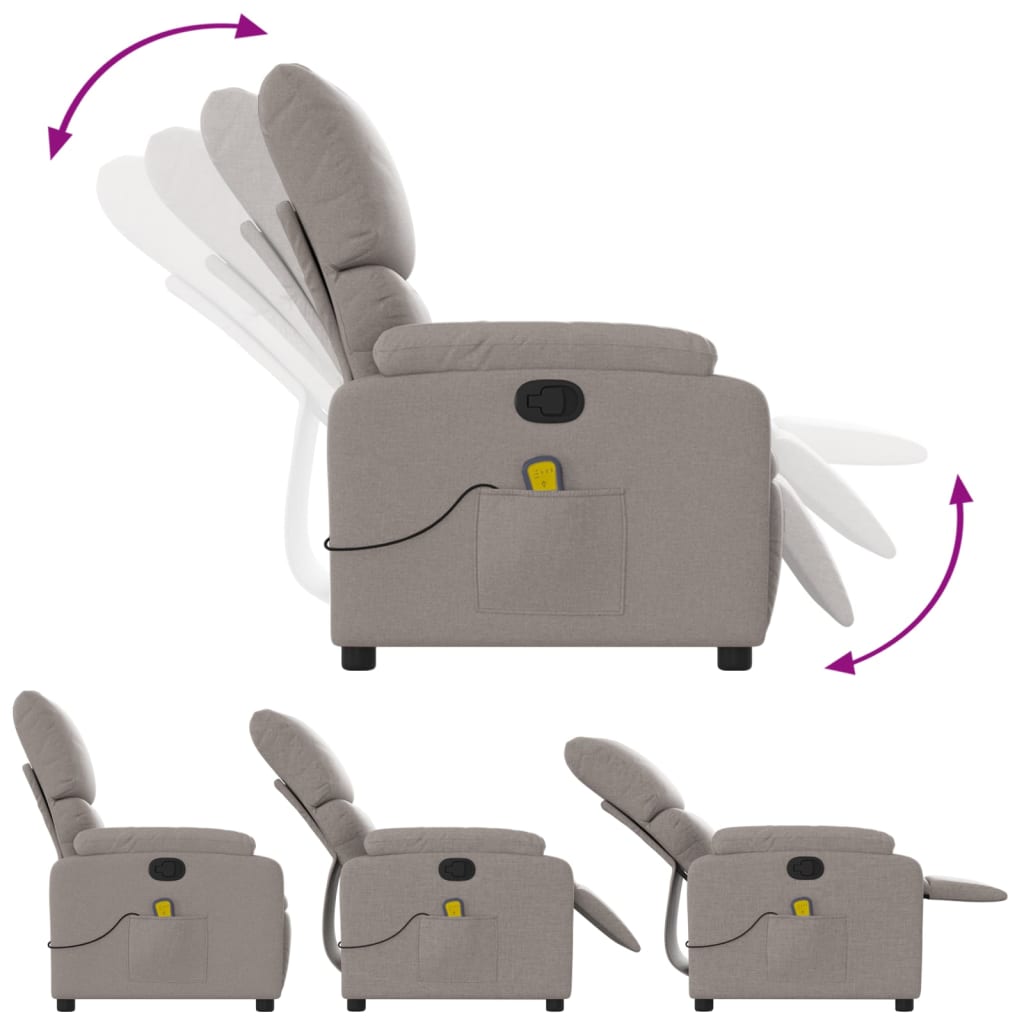 massagestol stof gråbrun