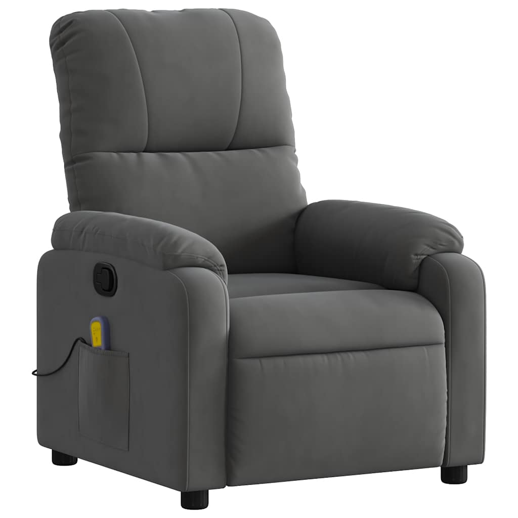 massagestol mikrofiberstof mørkegrå
