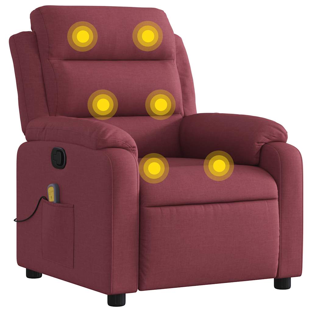 massagestol stof vinrød