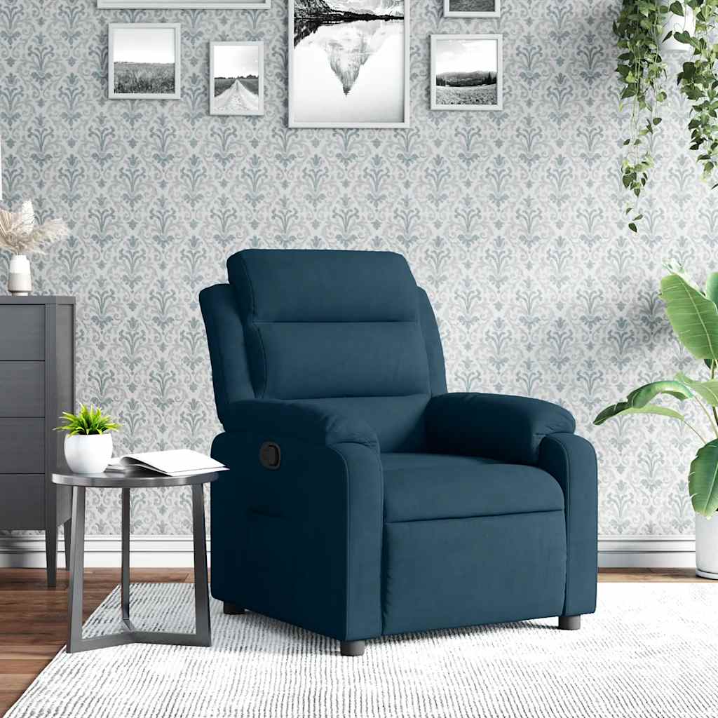 lænestol velour blå