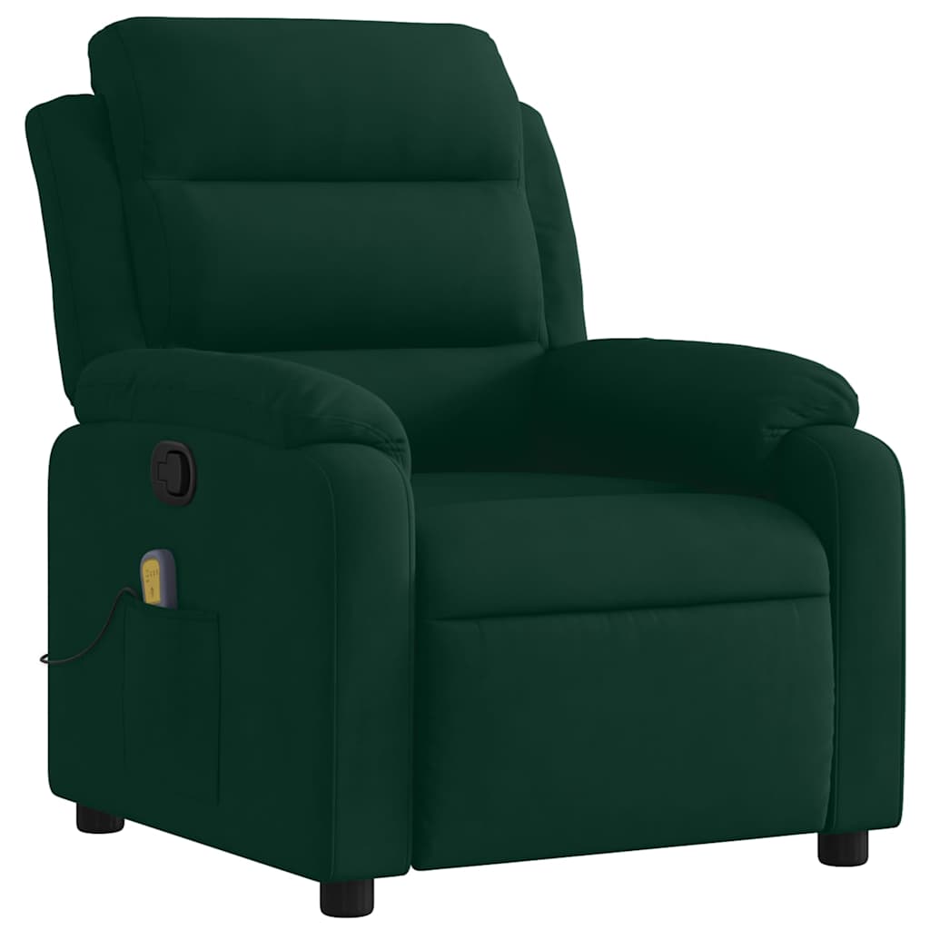 massagestol velour mørkegrøn