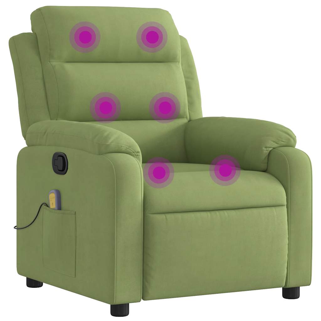 massagestol velour lysegrøn