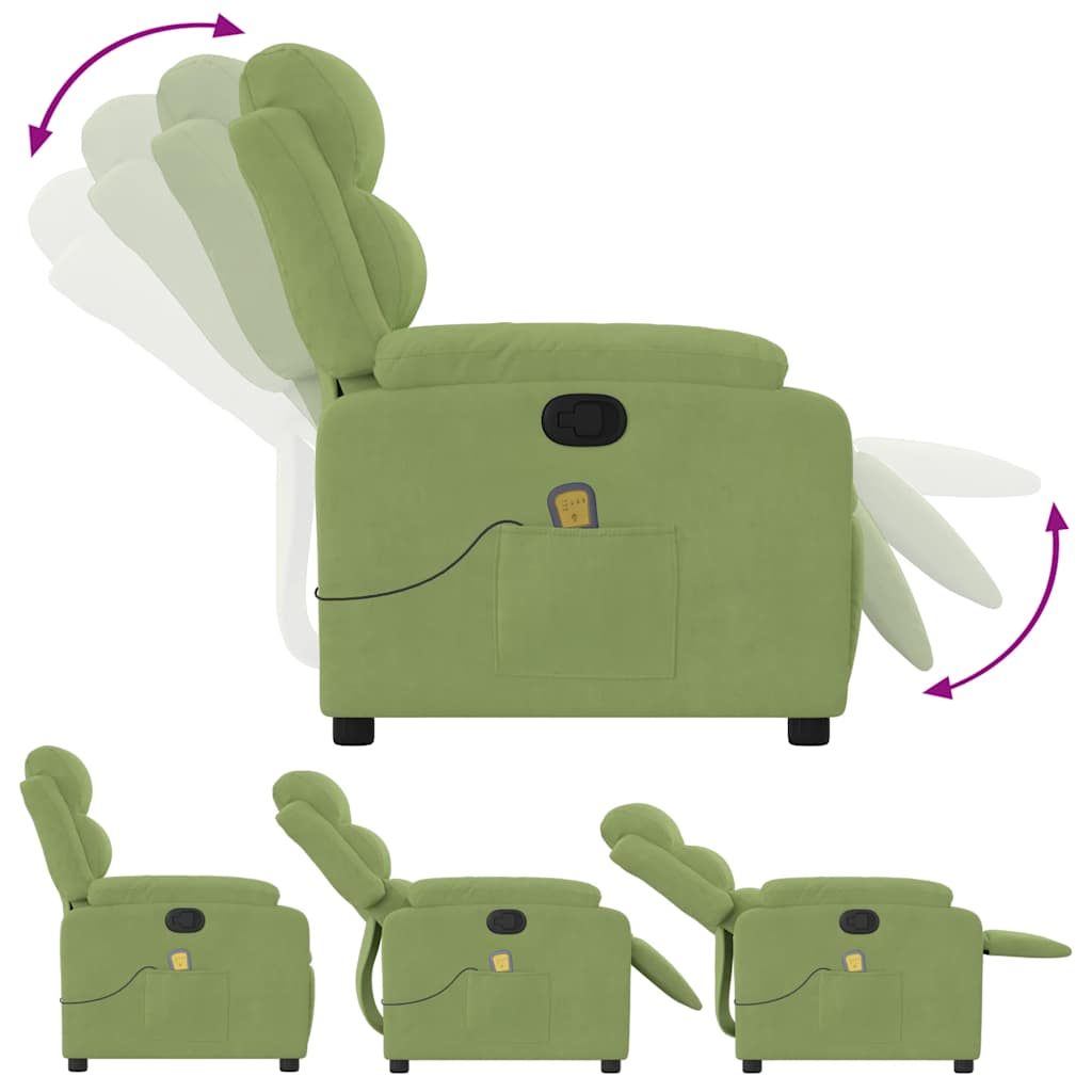 massagestol velour lysegrøn