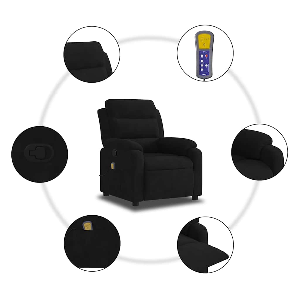 massagestol velour sort