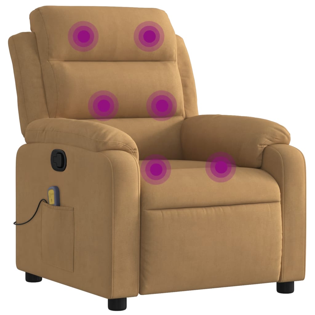 massagestol velour brun