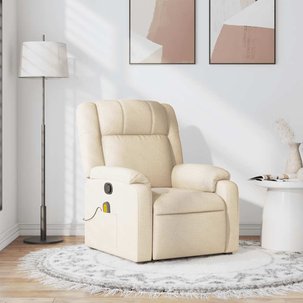 massagestol stof cremefarvet
