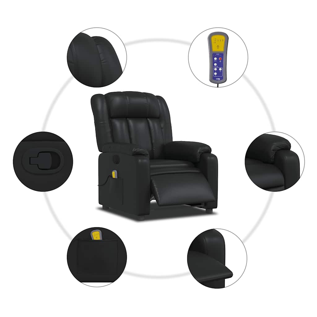 massagestol kunstlæder sort