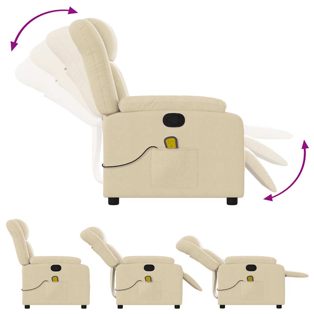 massagestol stof cremefarvet