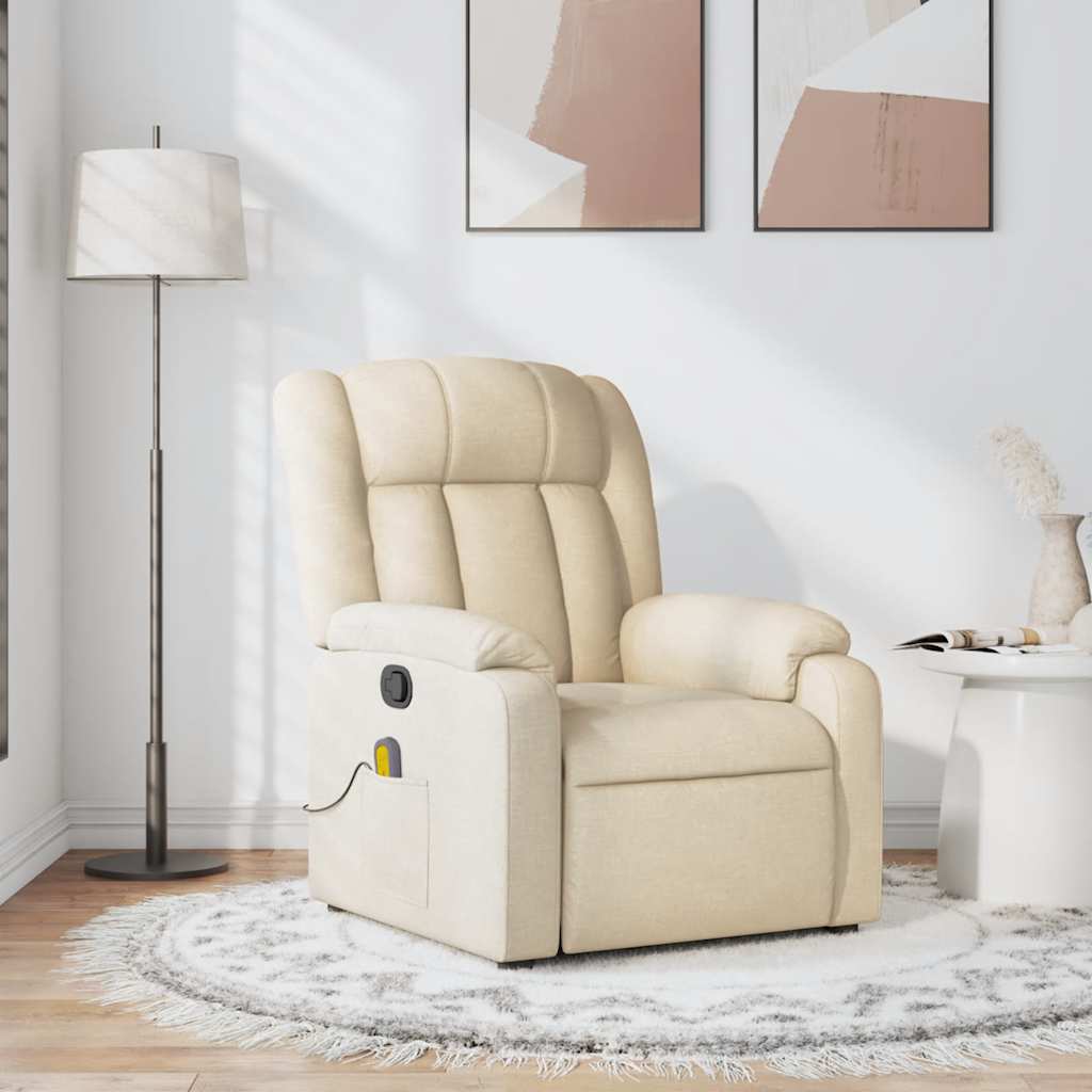 massagestol stof cremefarvet