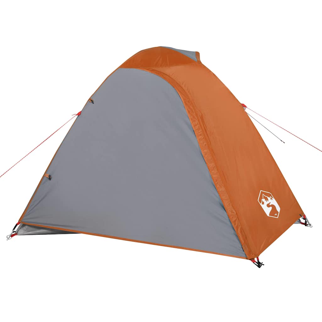 3-personers campingtelt vandtæt kuppel grå og orange