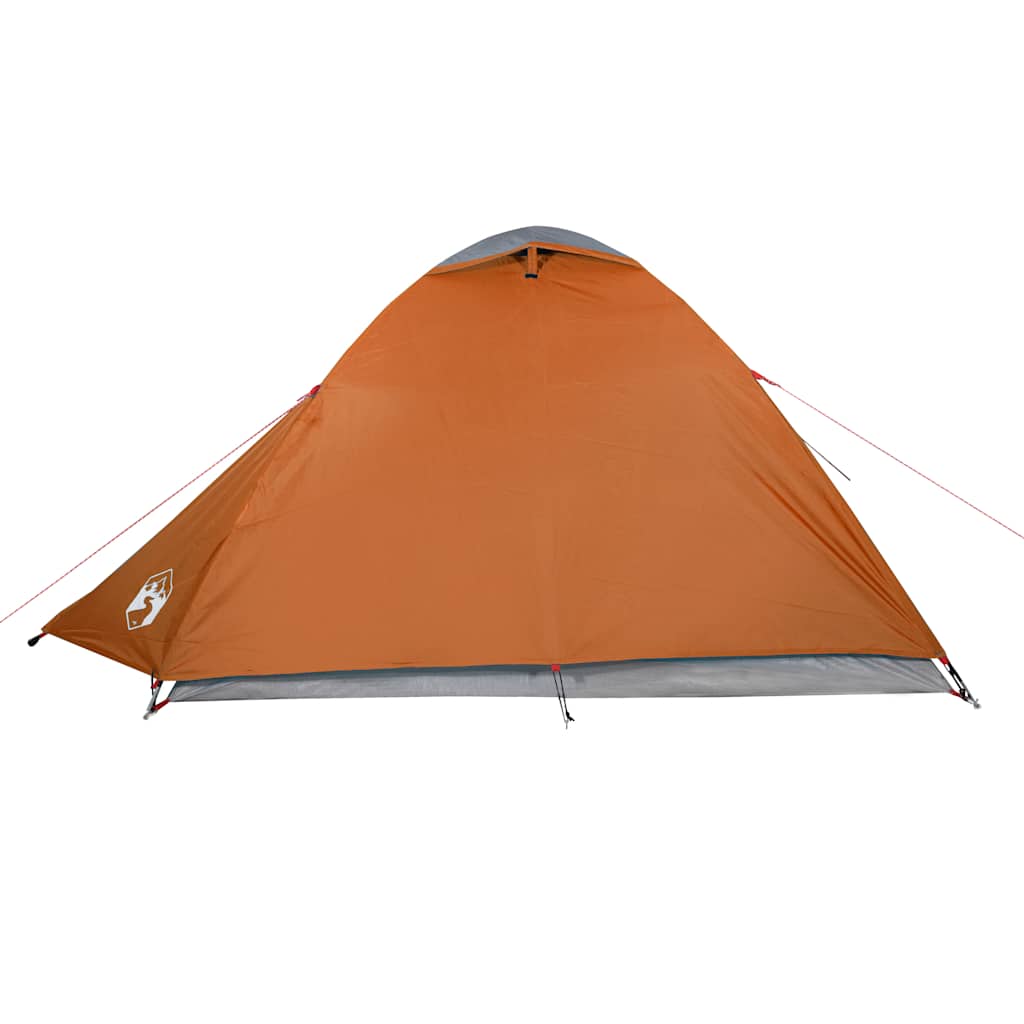 3-personers campingtelt vandtæt kuppel grå og orange