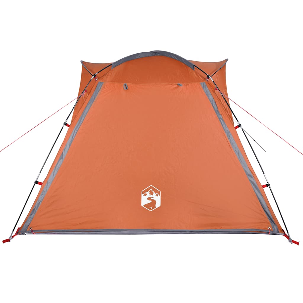 4-personers campingtelt vandtæt quick-release grå og orange