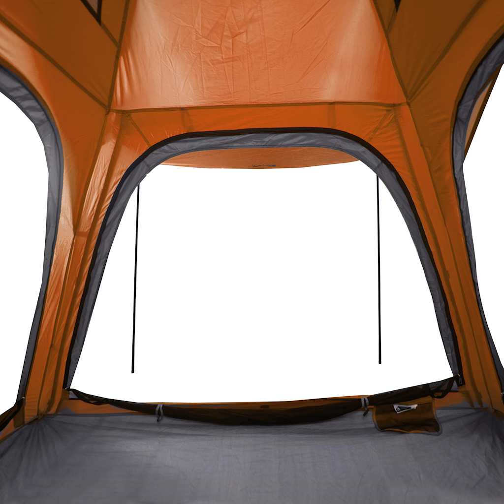 4-personers campingtelt vandtæt quick-release grå og orange