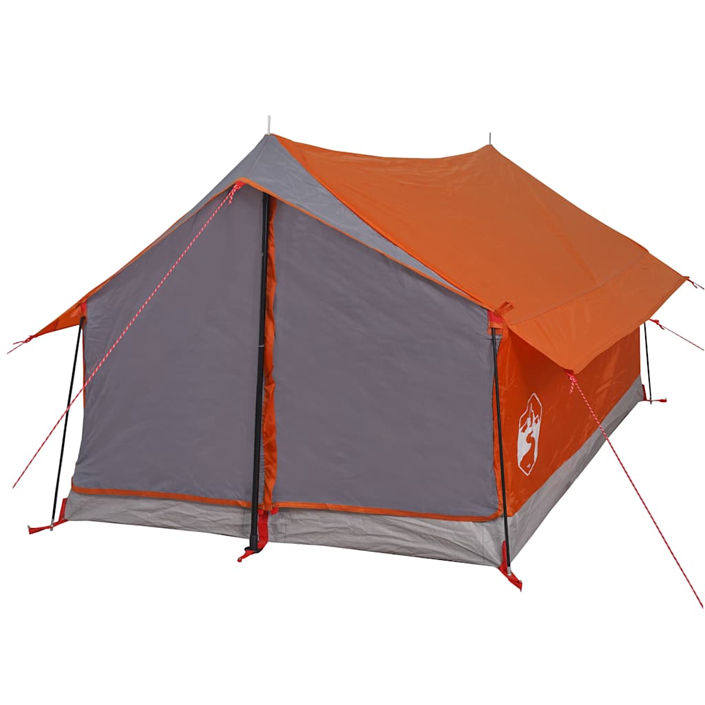 2-personers campingtelt vandtæt grå og orange