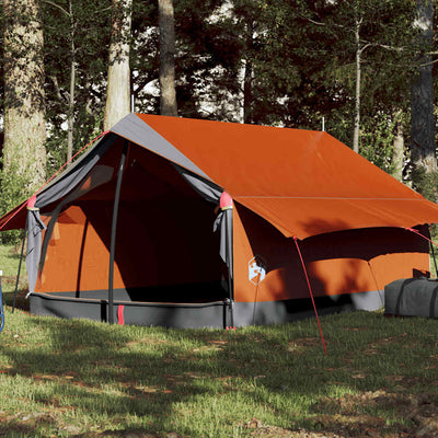 2-personers campingtelt vandtæt grå og orange