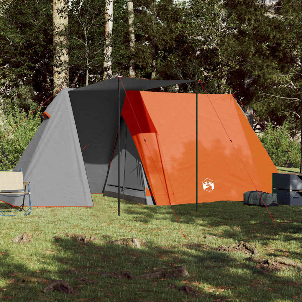 3-personers campingtelt vandtæt grå og orange