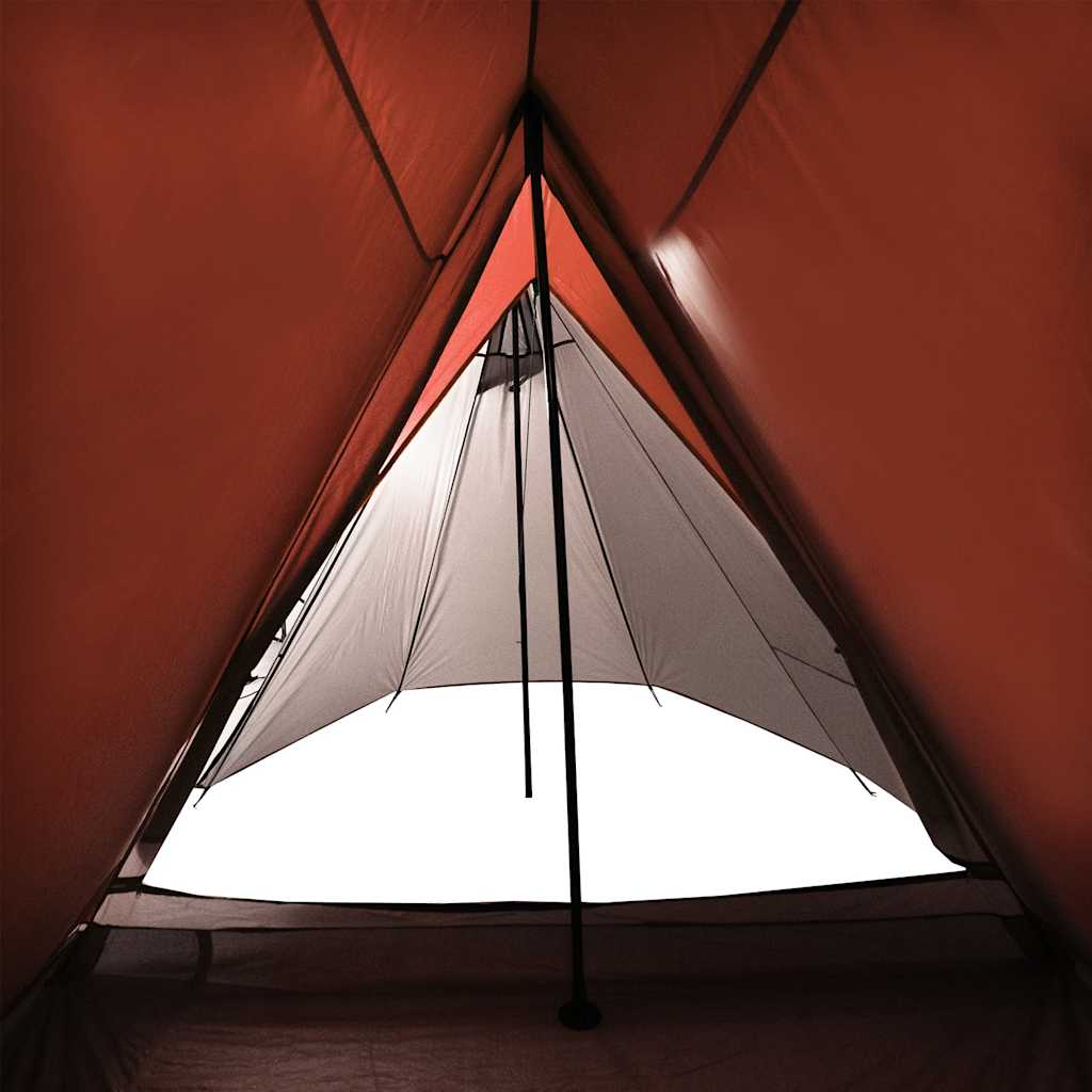3-personers campingtelt vandtæt grå og orange