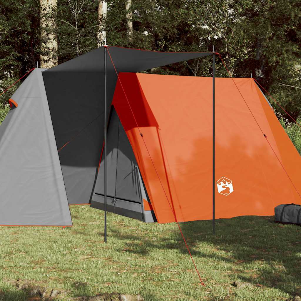 3-personers campingtelt vandtæt grå og orange