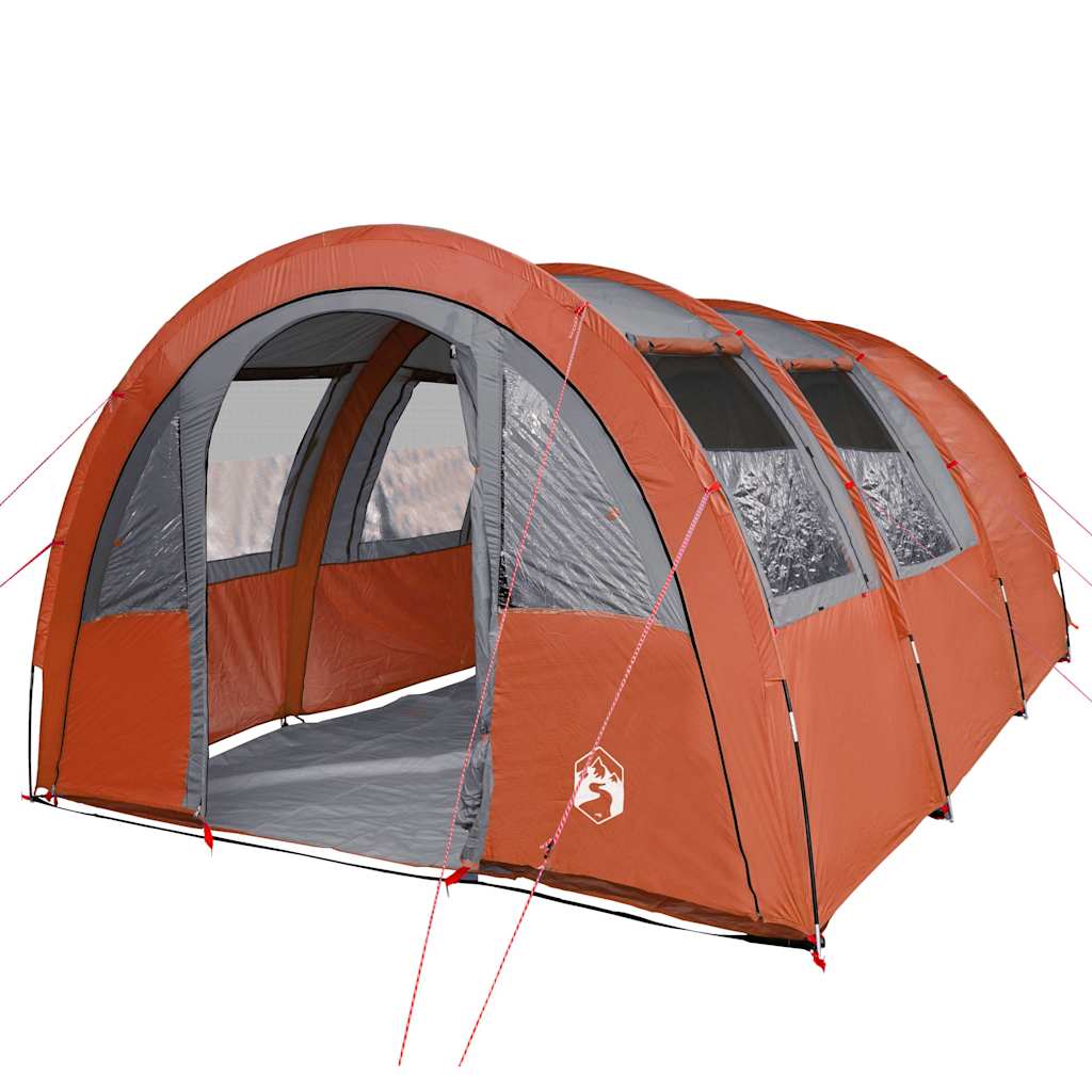4-personers campingtelt vandtæt grå og orange