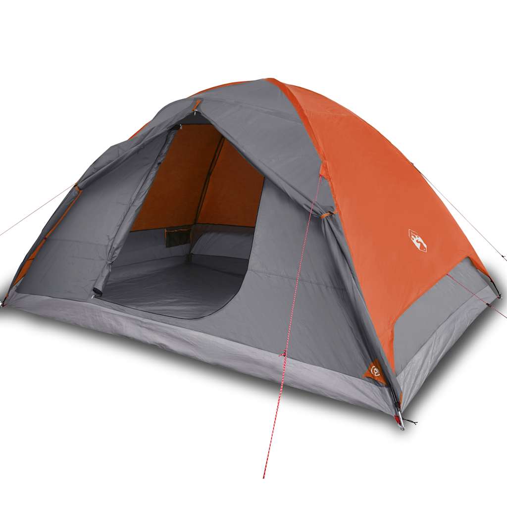 6-personers campingtelt vandtæt kuppel orange