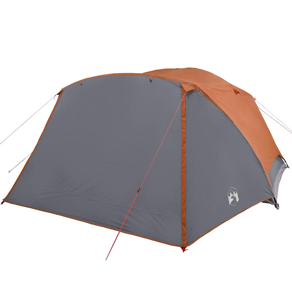4-personers campingtelt med fortelt vandtæt grå og orange
