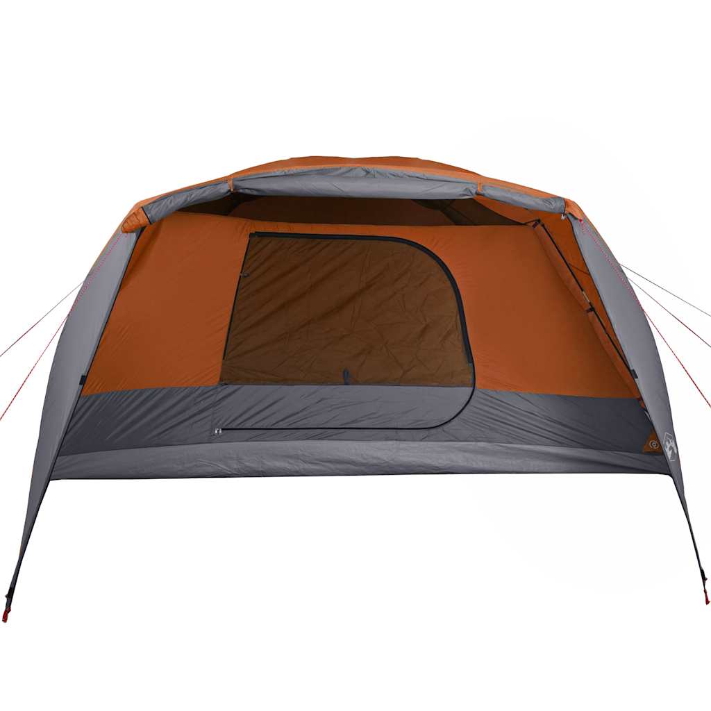 4-personers campingtelt med fortelt vandtæt grå og orange