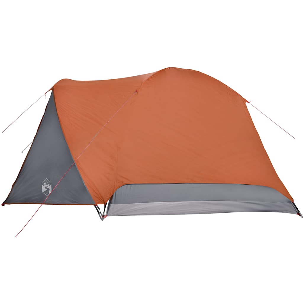 4-personers campingtelt med fortelt vandtæt grå og orange