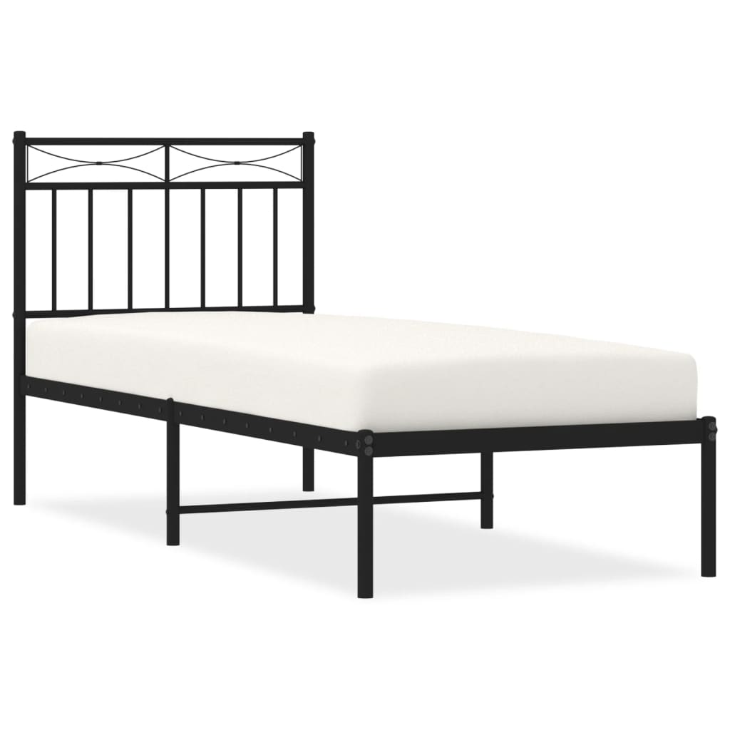 sengeramme med sengegavl 80x200 cm metal sort