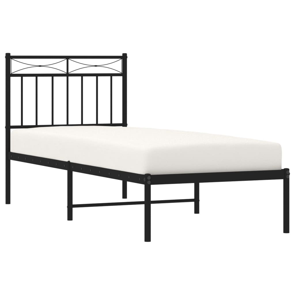 sengeramme med sengegavl 80x200 cm metal sort