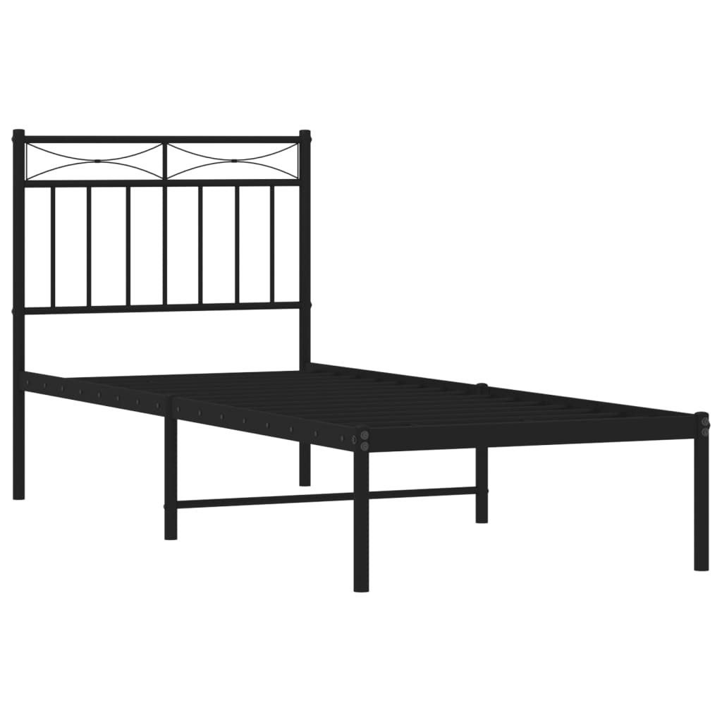 sengeramme med sengegavl 80x200 cm metal sort