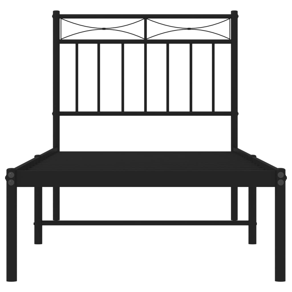 sengeramme med sengegavl 80x200 cm metal sort
