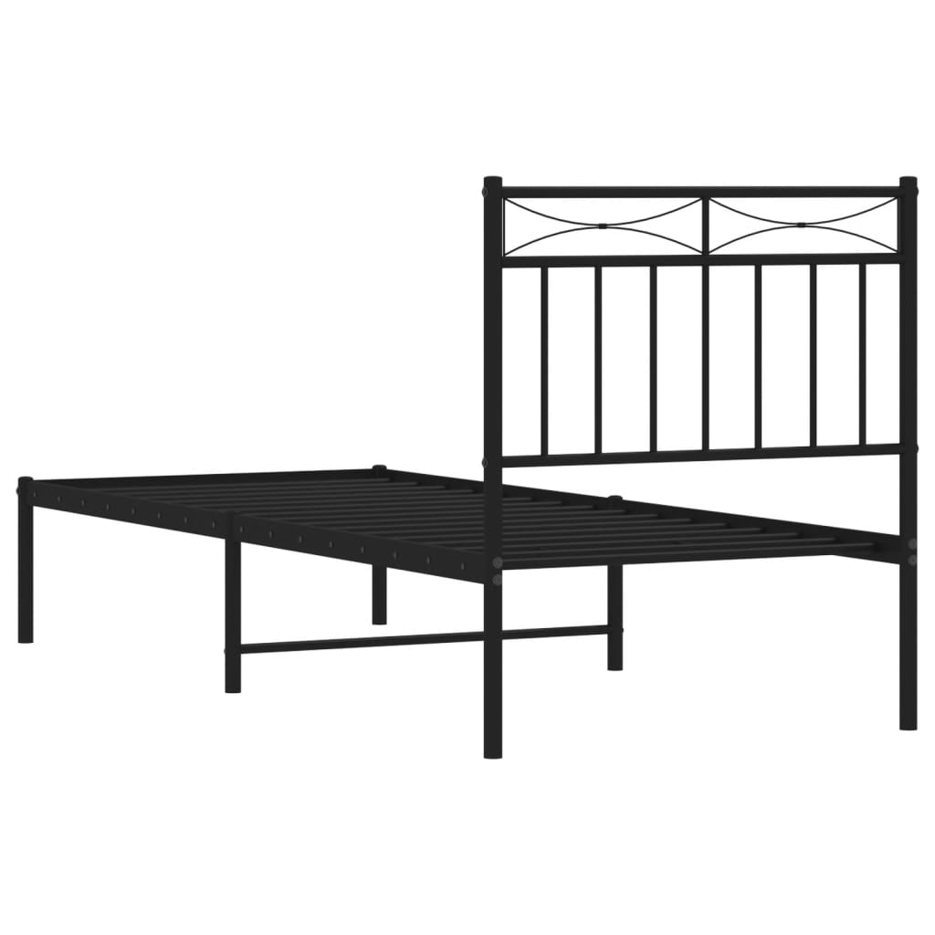 sengeramme med sengegavl 80x200 cm metal sort